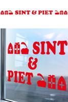Raamstickers sint en piet gekleurd