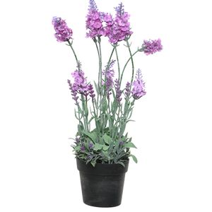 Lavendel kunstplant in pot - roze paars - D18 x H38 cm