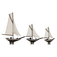 Decoratieve figuren Home ESPRIT Wit Bruin Mediterrane 55 x 8 x 70 cm (3 Onderdelen)