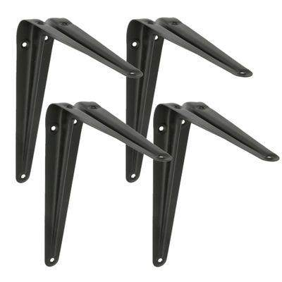 AMIG Plankdrager/planksteun van metaal - 4x - gelakt zwart - H175 x B150 mm