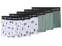 lupilu Set van 5 kinder boxers (Groen/wit, 122/128)