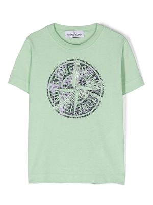 Stone Island Junior t-shirt en coton à motif Compass - Vert