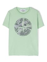 Stone Island Junior t-shirt en coton à motif Compass - Vert - thumbnail