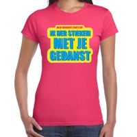 Foute party Stiekem met je gedanst verkleed t-shirt roze dames - Foute party hits outfit/ kleding - thumbnail
