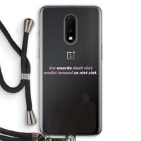 uw waarde daalt niet: OnePlus 7 Transparant Hoesje met koord