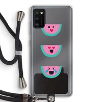 Smiley watermeloen: Samsung Galaxy A41 Transparant Hoesje met koord Smiley watermeloen: Samsung Galaxy A41 Transparant Hoesje met koord