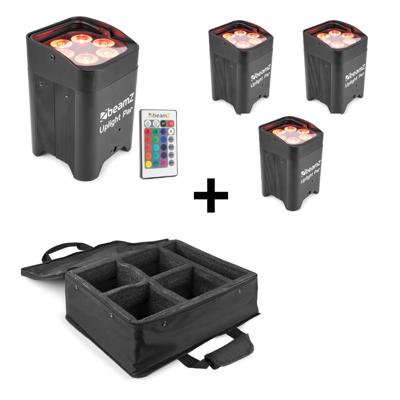 BeamZ 4x BBP96 Accu uplights + AC-460 flightbag