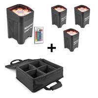 BeamZ 4x BBP96 Accu uplights + AC-460 flightbag