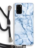 Blauw marmer: Samsung Galaxy S20 Plus Transparant Hoesje met koord Blauw marmer: Samsung Galaxy S20 Plus Transparant Hoesje met koord
