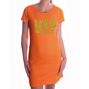 VIP glitter goud jurkje oranje voor dames XL  -