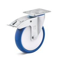 Torwegge Zwenkwiel m/rem pu ø200 kunststof