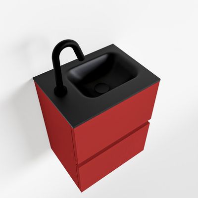 Toiletmeubel Mondiaz Ada | 40 cm | Meubelkleur Fire | Lex wastafel Urban Links | 1 kraangat