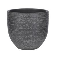 Mica Decorations Plantenpot - terracotta - zwart/grijs - D20/H18 cm   - - thumbnail