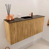 Toiletmeubel Mondiaz Joya Dlux | 90 cm | Meubelkleur Oak | Faye wastafel Lava Wasbak Midden | 1 kraangat