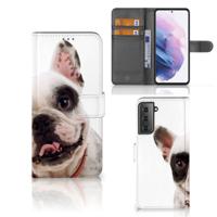 Samsung Galaxy S21 Plus | Telefoonhoesje | Met pasjeshouder | Franse Bulldog