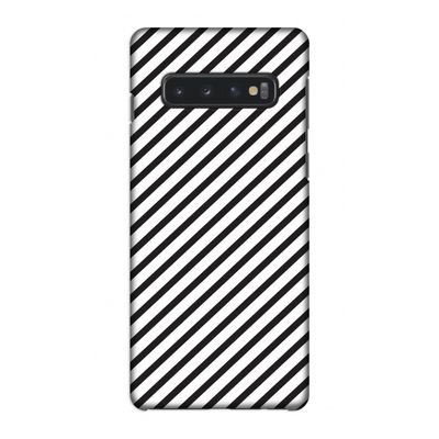 Strepen zwart-wit: Samsung Galaxy S10 4G Volledig Geprint Hoesje