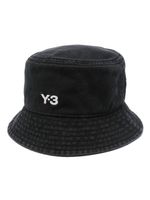 Y-3 chapeau en coton à logo brodé - Noir