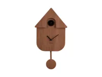 Wall clock Modern Cuckoo dark wood print