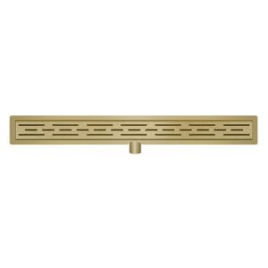 Wiesbaden Douchegoot Met Flens 90x7 cm 6.7 cm Diep Geborsteld Messing Goud
