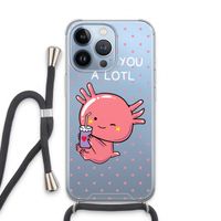Love You A Lotl: iPhone 13 Pro Transparant Hoesje met koord