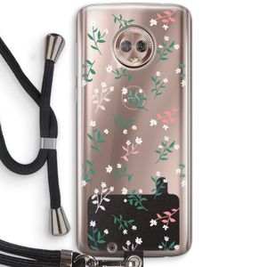Small white flowers: Motorola Moto G6 Transparant Hoesje met koord
