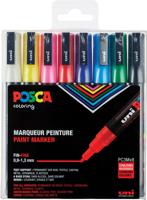 Uni POSCA paintmarker PC-3M, 1,5 mm, Etui van 8 markers in geassorteerde basiskleuren