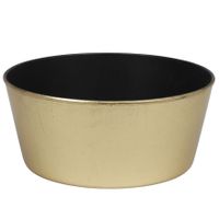 Bloempot/plantenpot goud rond D24 cm x H10 cm Bloempot/plantenpot goud rond D24 cm x H10 cm