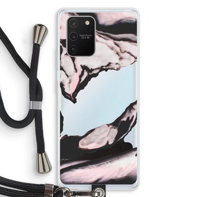 Roze stroom: Samsung Galaxy S10 Lite Transparant Hoesje met koord