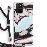 Roze stroom: Samsung Galaxy S10 Lite Transparant Hoesje met koord