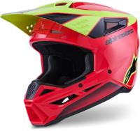 ALPINESTARS S-M3 Fray, Motorcross helm, Rood-Geel Fluo-Zwart