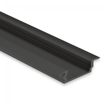 LED strip profiel inbouw 23x6mm zwart PL8 200 cm prijs p/m excl afdekking