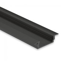 LED strip profiel inbouw 23x6mm zwart PL8 200 cm prijs p/m excl afdekking