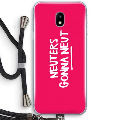 Neuters (roze): Samsung Galaxy J3 (2017) Transparant Hoesje met koord
