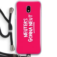 Neuters (roze): Samsung Galaxy J3 (2017) Transparant Hoesje met koord