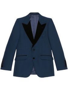 Gucci single-breasted velvet-lapel blazer - Bleu