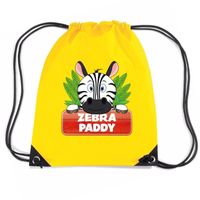 Paddy de Zebra trekkoord rugzak / gymtas geel voor kinderen   -