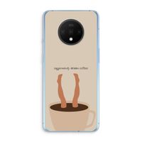 Aggressively drinks coffee: OnePlus 7T Transparant Hoesje