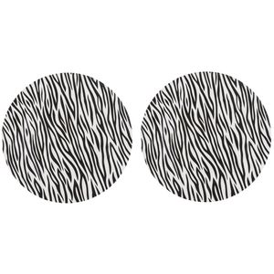 4x Ronde kerstdiner/diner onderborden zebraprint 33 cm