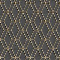 Dutch Wallcoverings Wallstitch/Bs1 Hexagonal Black - Zwart