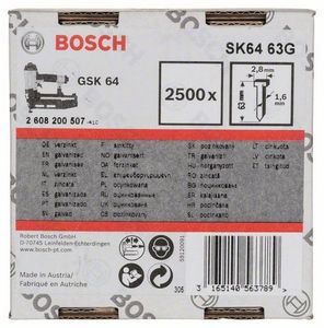 Bosch Accessoires Nagel met verzonken kop SK64 63G - 2608200507