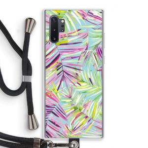 Tropical Palms Blue: Samsung Galaxy Note 10 Plus Transparant Hoesje met koord