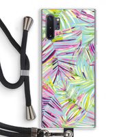 Tropical Palms Blue: Samsung Galaxy Note 10 Plus Transparant Hoesje met koord