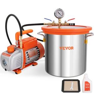 VEVOR Vacuümpomp met 11L Vacuumpomp 100L/min Vacuümpomp 150W Ac 220V/50Hz 1440RPM 5pa 250ml Olie Capaciteit Hvac Vacuüm Apparatuur Koeling