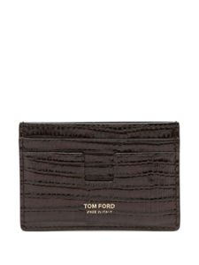 TOM FORD porte-cartes à effet peau de lézard - Marron