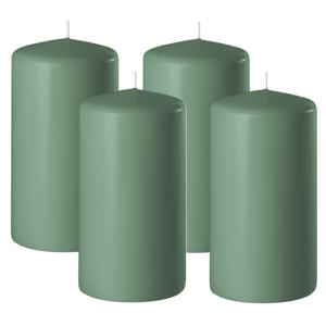 Enlightening Candles Cilinder/stompkaars - 4x - groen - D6 x H10 cm - 36 branduur