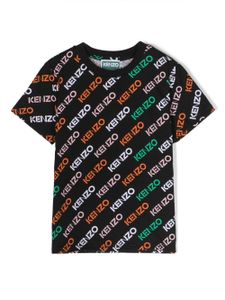 Kenzo Kids t-shirt à logo imprimé - Noir