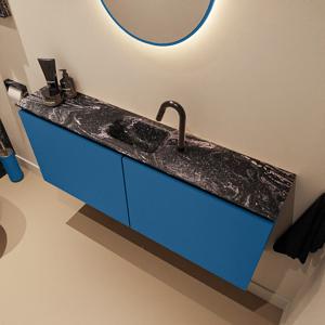 Toiletmeubel Mondiaz Ture Dlux | 120 cm | Meubelkleur Jeans | Eden wastafel Lava Midden | 1 kraangat