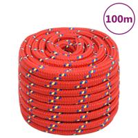 Boottouw 20 mm 100 m polypropyleen rood