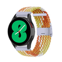 Braided nylon bandje - Geel / oranje - Samsung Galaxy Watch 4 - 40mm / 44mm - thumbnail