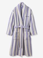 Gestreepte badjas voor volwassenen TRANSAT familie-capsulecollectie, personaliseerbaar, met gerecycled katoen paars, gestreept